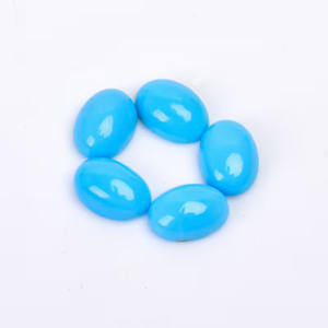 พลอยอะริโซนาธรรมชาติสีฟ้าเทอร์ควอยซ์ทรงวงรีทรงรีขนาด7x5มม. ถึง20X15มม. สำหรับทำเครื่องประดับ - Product Image 2