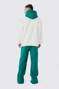 Ensemble sweat-shirt et pantalon de survêtement surdimensionné en coton 100% avec logo personnalisé, nouvelle couleur contrastée, pour homme et femme, hiver - Product Image 6