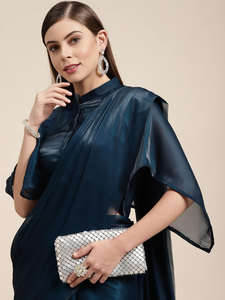 Dernière tendance Jimi Silk Saree Blouse avec bordure en dentelle Pallu Vêtements ethniques indiens pour adultes Vente en gros Factory Supply - Product Image 4