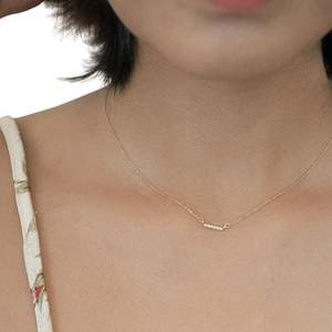 Collier Femme Naturel CZ Gemstone Avril Naissance Minimal Anniversaire Mariage Bijoux Faits À La Main Collier Chaîne En Argent Sterling 925 - Product Image 1