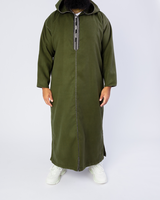Djellaba marocaine pour homme, en soie faite à la main, anti-rides, broderie, vêtement traditionnel, robe longue élégante, tenue musulmane modeste, thobe classique