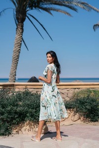 Robe indienne en coton imprimé bloc à la main nouvelle mode décontractée vêtements d'été taille naturelle tissé méthode de tissage cadeau de saint valentin - Product Image 2