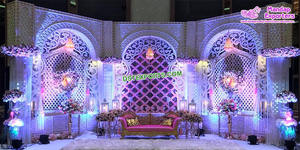 Idées de cadres de scène de réception uniques de style arabe, décorations de scène de mariage asiatiques pour mariages, piliers 3D de mariage en gros au Canada - Product Image 3