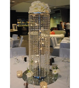 Nuevo candelabro de mesa de cristal para boda, centro de mesa, soporte de flores de plata para decoración, propósito en ceremonia de boda - Product Image 4