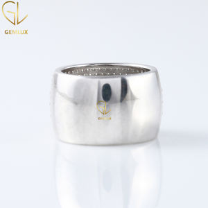 แหวนทองคำแท้18K สำหรับผู้ชายแหวนทองทรงกลมประดับเพชรทันสมัยสำหรับเป็นของขวัญวงฮิปฮอปแบบกว้างครึ่งนิรันดร์ - Product Image 6