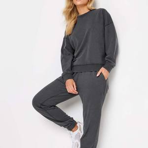 Clothing Manufacturer Hoodies Sweatshirts Women's Clothing Pullover Blank Sweatshirts Grey Color Cotton Fleece <b>Crewneck</b> All Size - Product Image 2