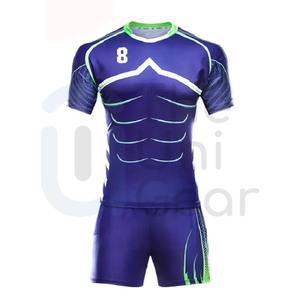 Conjuntos de Camiseta y Pantalones Cortos de Rugby de Alta Calidad, Nuevo Uniforme Deportivo, Uniformes de Equipo al por Mayor, Personalizados, Transpirables y Absorbentes - Product Image 5