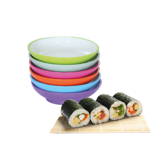 Meilleures ventes Assiette et bol à sushi de 5 pouces Matériau en mélamine solide et durable Facile à nettoyer Moulage monobloc - Product Image 1