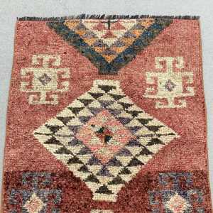 Vintage Turkish Rug, 2.5x3.5 ft Rug, <b>Red</b> Floral <b>Wool</b> Rug - Product Image 5