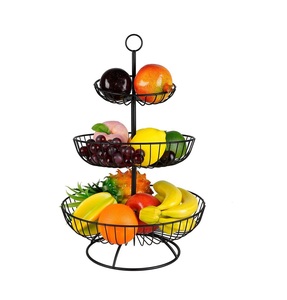La mayoría de las ventas nueva cesta de frutas de hierro negro hecho a mano diseñador venta al por mayor cesta de frutas de calidad superior cesta de Metal de encimera - Product Image 2