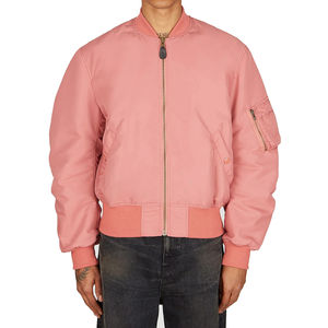 Chaqueta Bomber de lujo con cremallera para hombre, tela alta, Color púrpura sólido, ropa de invierno para exteriores con cuello levantado, chaqueta Bomber para hombre, OEM - Product Image 1