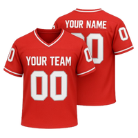 Camiseta de Fútbol Americano Personalizada con Impresión Digital, 100% Poliéster, Malla Transpirable, 240g, Manga Corta, Cuello en V, Unisex, para Adultos