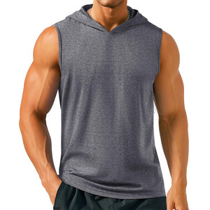 Service OEM, vente en gros, logo personnalisé, sweats à capuche sans manches pour hommes, hiver, légers, couleur unie, polaire respirant, design avec poche - Product Image 1