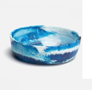 Epoxy Resin Bowl for Multiple Uses | Blue <b>Bow</b> | <b>Gift</b> Handmade Salad Bowl Fruit Storage Home Dinnerware - Product Image 4