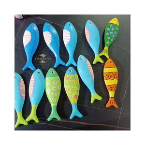 Décoration murale en bois artisanale VietChoice, poissons multicolores, créatures marines, style bohème, décoration intérieure - Product Image 4