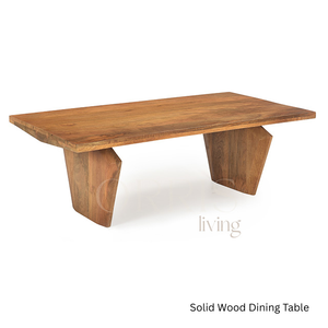 Table à manger en bois massif artisanale, design minimaliste contemporain, finition naturelle, mobilier en bois de qualité supérieure pour salle à manger - Product Image 2