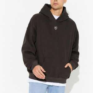 High Streetwear Men's Autumn Oversized <b>Black</b> Embossed Embroidered Custom 3D Foam Letters Puff Hoodie <b>Sweatshirt</b> - Product Image 6