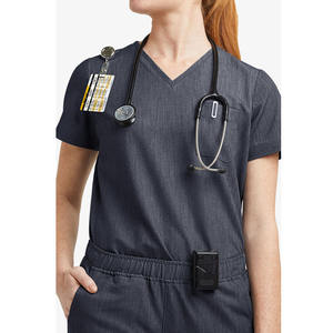 Conjuntos de Uniformes Médicos Transpirables y Suaves con Logotipo Personalizado, Conjuntos de Uniformes de Enfermería Elásticos para Doctoras y Hospitales para Mujer - Product Image 4