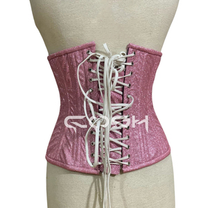 Corsé de moda rosa con purpurina, corsé brillante para moldear la cintura |   Fabricante de Corsés OEM/ODM - Product Image 6