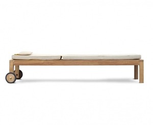 Chaises de jardin pliantes en teck massif avec roulettes supplémentaires pour faciliter le déplacement, design moderne - Product Image 6