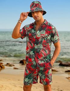 Ensembles de survêtements pour hommes Shorts Polos à fermeture éclair quart de tour Shorts inférieurs Tenues de sport Ensembles de survêtements d'été Ensembles courts décontractés hawaïens Confortables - Product Image 2