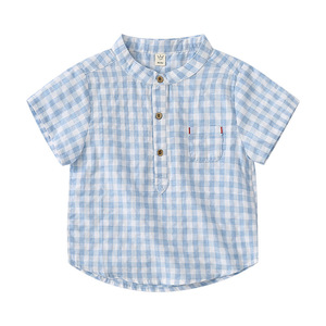 เสื้อโปโลคอตตอนสำหรับเด็กผู้ชายเสื้อเชิ้ตแขนสั้นคอจีน - Product Image 1