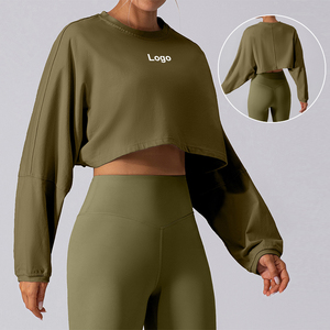 Suéter Corto de Mujer, 100% Algodón, Manga Larga, Antiencogimiento, Tejido de Punto Cortavientos, Moda Otoñal, Cálido - Product Image 2