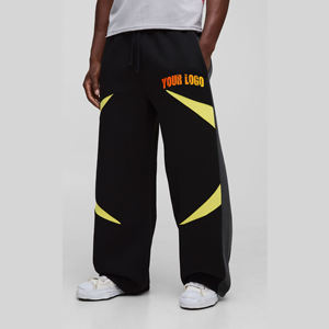 Heavyweight 100% cotton Blank <b>Men's</b> pants Oversized Custom washed Streetwear custom printed <b>trouser</b> <b>Baggy</b> Sweatpants for <b>man</b> - Product Image 1