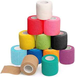Sports Hook Grip Thumb Finger 10cm 5cm Non-woven Vet Elastic Self <strong>Adhesive</strong> Vetwrap Dental Bandage Wrap Tape Roll Multipurpose - Product Image 4