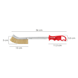Spazzola Manuale in Acciaio Ramato con Manico Rosso 34 cm. - Product Image 2