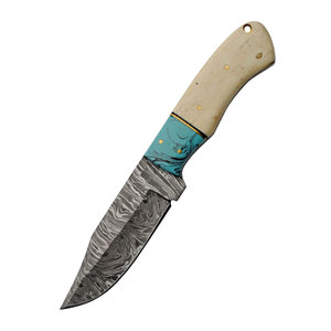 Cuchillo de caza de acero de Damasco hecho a mano con mango de madera de alta calidad, cuchillo de caza plegable para acampar de 73 capas - Product Image 2