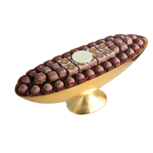 Bol en métal doré au design antique Présentoir à desserts écologique de qualité supérieure pour mariages événements Table en chocolat de style moderne décorative - Product Image 6