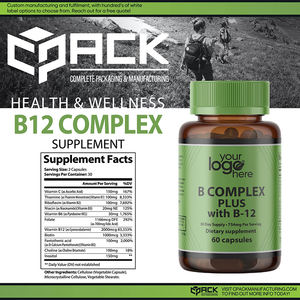 Mejor Precio de Mercado, Hecho en EE. UU., OEM/ODM Disponible, Complejo B Plus con B-12, Cápsulas de Suplemento Dietético en Venta - Product Image 3