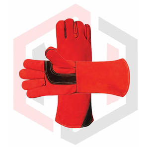 ถุงมือเชื่อมมือหนังวัวขนาด7ออนซ์16นิ้วทนทานต่อการฉีกขาดดีไซน์ล่าสุด - Product Image 6