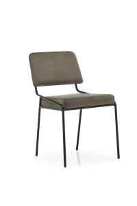 Chaise de salle à manger moderne de luxe de haute qualité, rembourrée, avec base en métal - Product Image 5