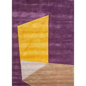 Alfombra Caliedo TNQ-1510 Hecha a Mano con Lana y Viscosa, Diseño Geométrico Rosa y Morado para el Hogar - Product Image 1