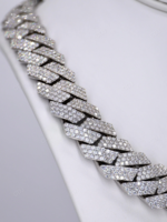 Cadena Cubana de Eslabones Miami de 18 mm y 22 Pulgadas, con Moissanita VVS, Plata de Ley 925, Estilo Hip Hop, Certificación GRA, Unisex