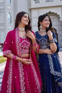 Lehenga Choli léger, durable et élégant, fusion indo-occidentale, pour mariage haut de gamme, prêt pour l'été/l'hiver, design personnalisable - Product Image 2