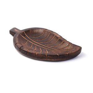 Plateau de feuilles en bois fait à la main de qualité supérieure meilleure qualité de l'exportateur indien et ensembles de fabricants pour plats et plateaux de mariage - Product Image 6