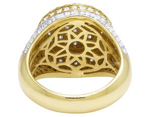 Custom Hip Hop Men's Sterling Silver Rhodium Plated <b>Ring</b> with Round Moissanite for Wedding & Party - Product Image 5