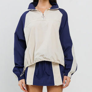 ชุดกางเกงขาสั้นกันฝน2ชิ้นชุดกางเกงขาสั้นกันลมน้ำหนักเบาชุดเสื้อกันลมสีทึบออกแบบได้ตามต้องการชุดสตรีท2026 - Product Image 1