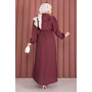 Ensemble deux pièces pour femme avec jupe à volants en crêpe bordeaux et blazer court 100% lin, style évasé, coupe ample pour la saison d'automne - Product Image 5
