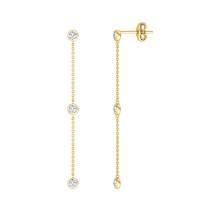 0.6 carat VS1 clarté ronde taille brillante 10K or blanc massif IGI certifié laboratoire cultivé diamant boucles d'oreilles pour les femmes - Product Image 1