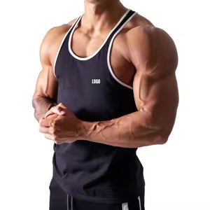 Camiseta sin mangas con hombros caídos personalizada para hombre, malla de gimnasio de alta calidad, entrenamiento, sin mangas para verano, playa, estilo informal tejido - Product Image 6