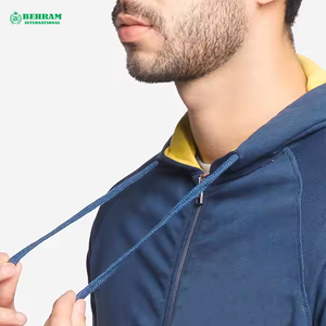 Sweat à capuche zippé intégral 100 % coton mélangé pour homme, 400 g/m², avec impression en relief, couleur unie - Product Image 6