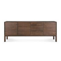 Buffet de rangement en teck massif de style scandinave moderne avec 3 tiroirs pour hôtel et usage domestique
