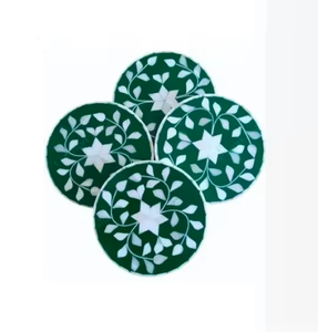 High Selling Round Shape Handmade Bone Inlay Premium Design 4 Piece <b>Drink</b> <b>Coasters</b> With Customization At Cheap Price - Product Image 1