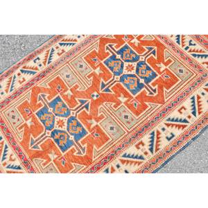 Tapis Kilim Orange Bleu Tapis Turc 3,5x5,3 pieds - Product Image 5