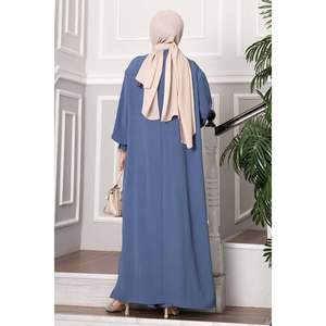 Hijab largo medio abotonado Traje de 2 piezas Indigo - Product Image 3