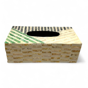 Caja de Pañuelos de Lujo Clásica con Incrustaciones de Nácar Natural, Hecha a Mano, Ecológica, Decorativa, de Vietnam - Product Image 1
